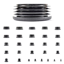 28mm Plastic End Caps, Black Round Tube Inserts, Pack of 4 (See Second Image for Ordering Guide) - Made in Germany