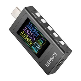 USB C Power Meter USB C Tester, 3-36V 0-12A PD3.1 QC4.0 PDO Decoding High Precision Two-Way Measurement Voltage Current Capacity Voltmeter Ammeter Detector Digital Tester Multimeter for Charger Cable