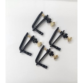 Sky 4pcs Violin Parts String Adjuster Fine Tuner 3/4-4/4 Violin Parts Accessories Pack of 4 (black)