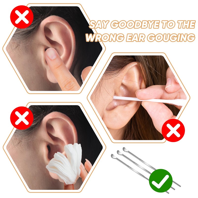 20 Pcs Ear Spoon Metal Ear Cleaner Portable Metal Ear