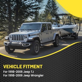 Oyviny 4 Pin Trailer Wiring Harness 55363 for 1998-2006 Jeep Wrangler/Jeep TJ, Plug &Play TJ 4-Way Flat Tow Hitch Trailer Wiring Pure Copper Wire 80 Inches