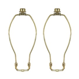 Royal Designs, Inc. HA-1001-8.5PB-2 Heavy Duty Harp for Lamp Shade Holder, 8.5 inch, Polished Brass Base, 2-Pack