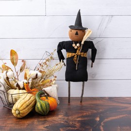 Primitives by Kathy Eek Pumpkin Witch Collectible Doll Black 5.50" x 17" x 3.25"
