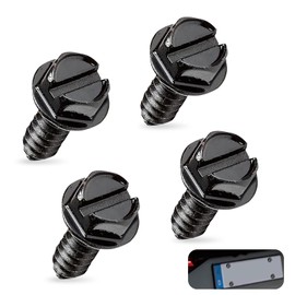 Zikefest 4PCS License Plate Screws, Stainless Steel Fasteners, Universal Rustproof License Plate Security Screw Kit, for Cars, Trucks, Vans, SUVs (Black)