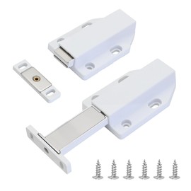 KOVOSCH 2 Pack Push to Open Door Latch, Magnetic Push Latches, Touch Latch Hardware for Cabinet Drawer, Wardrobe Door, White