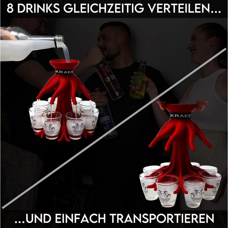 Schnapskrake® The Original Shot Distributor for 8 People, Made in