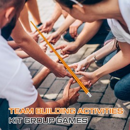 WinnerWhy Helium Stick Game Team Building Games for Work,Corporate Team Building Games,Build Teams and Communication Skills,Challenge Success for Leadership Listening,Easy to Carry,Yellow,11.8ft