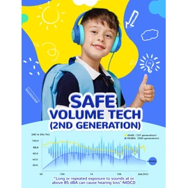 iClever Kids Headphones, Wired Headphones for Kids 85dBA Safe Volume Limit, Stereo Sound Foldable Adjustable Over Ear, 3.5mm Jack Boys Girls Childrens Headphones for School/Travel/Tablet/PC, Blue