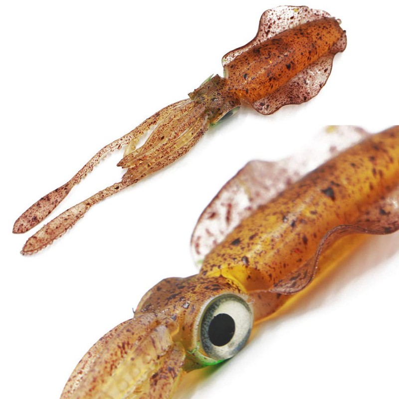 WOWOWO Sea Fishing Bionic Squid Bait with Ear-Thin Fins Soft