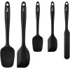 HOTEC 600℉ Heat Resistant BPA-Free Silicone Rubber Spatula Set,Kitchen Cooking