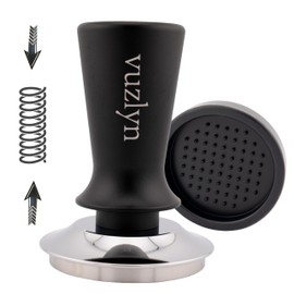 Vuzlyn 53mm Espresso Tamper with Spring – Premium Coffee Tamper for Espresso Machines | Barista Tamping Tool with Stainless Steel Base, Fits for Breville 54mm Portafilter Basket