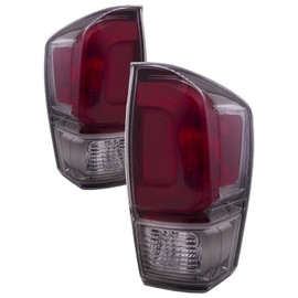HEADLIGHTSDEPOT Tail Light Pair Compatible With Toyota Tacoma 16-19 Limited Smoked Bezel Left Right Tail Lamp