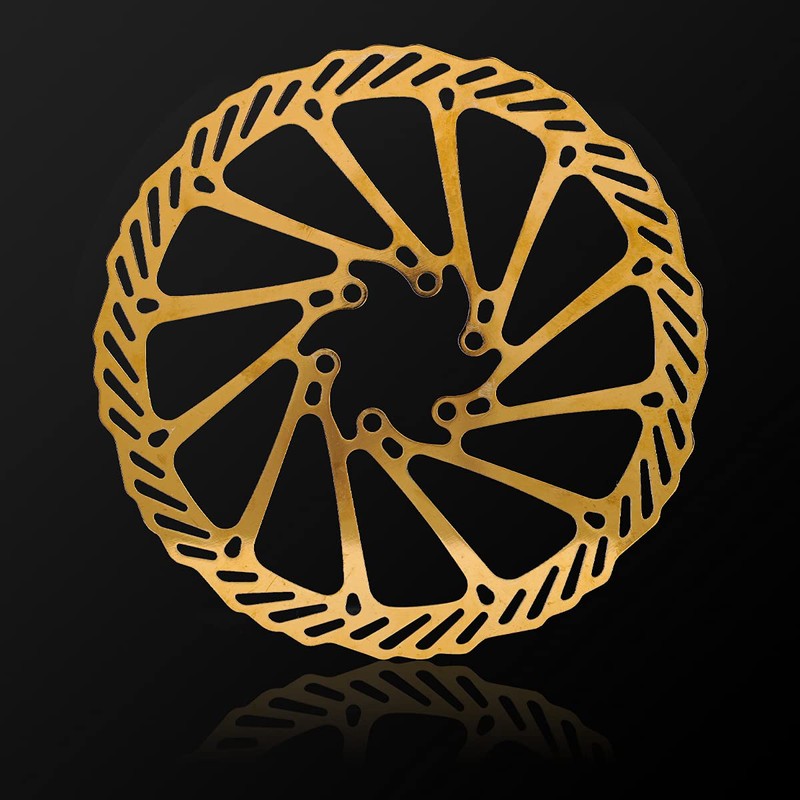 CNC Bike Disc Brake Rotor 160mm，MTB Brake Rotor With Bolts，2pcs（Gold）