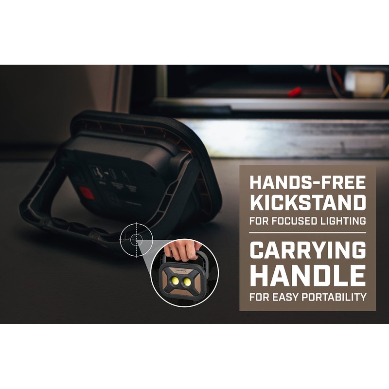 Spec Ops Tools Rechargeable LED Work Light, 800 Lumens, Waterproof,