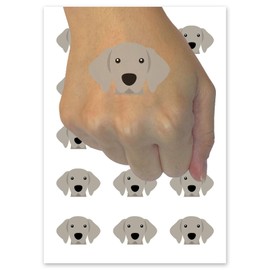 Peeking Weimaraner Dog Temporary Tattoo Water Resistant Fake Body Art Set Collection - 54 1" Tattoos (1 Sheet)