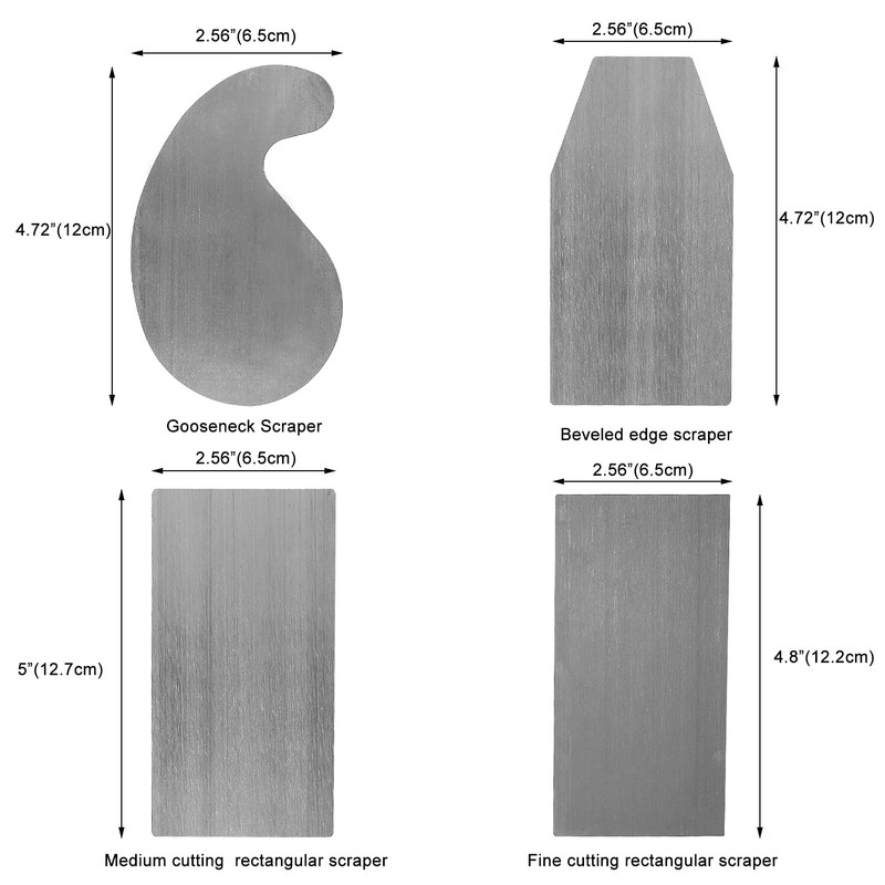 6Pc Shaped Cabinet Scraper Set, 6 Pieces Woodworking Scrapers