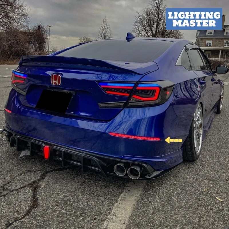 lighting_master Smoked Lens Rear Bumper LED Reflector Fits Honda Accord