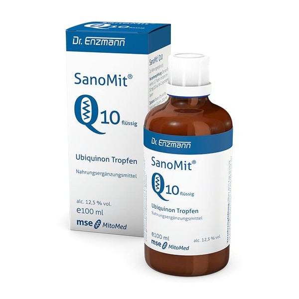 SanoMit Liquid Ubiquinon Kaneka Coenzyme Q10 Drops, High Dose, Liposomal Vegan, Dr Enzmann