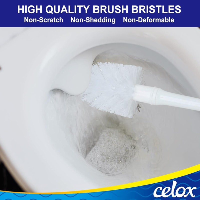 CELOX Toilet Bowl Brush and Holder, Bathroom Cleaning Kit, 2