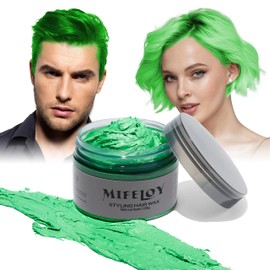 Grünu Hair Dye, Temporary Hair Colour, 4.23 Ounces, Instant Hair Cream Mud Natural Hairstyle Pomade, Men Women Styling Hair Tone Wax, Hair Wax for Party, Cosplay, Halloween