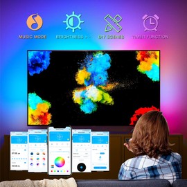 DAYBETTER Led Lights for TV, 10ft TV Led Backlight, Led TV Lights for 32-60inch TV, USB Led Strip Lights for TV Lights That Change with TV, APP Control, TV Led Lights for Bedroom(No Remote)