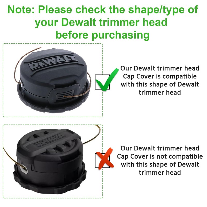 DWO1DT995 Replacement Trimmer Head Cap Spring and Base Compatible with