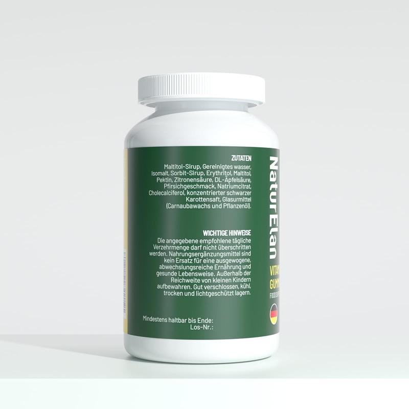2 PACK Vitamin D3 Gummibärchen -2000I.E,1 Gummi alle 4 Tage,