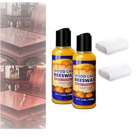 KRISOYR Natural Micro-Molecularized Beeswax, Bees Wax Furniture Polish And Cleaner, Beeswax Furniture Polish, Beeswax Wood Polish, Wood Polisher For Furniture (2PCS)