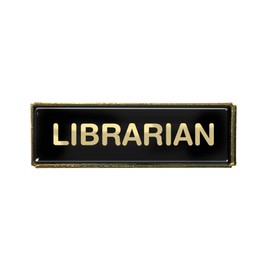 Capricornone Librarian Pack of Ten Rectangle School Badges (Black)