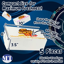 MT Products Happy New Year Printed Bakery Boxes 10" x 6" x 3.5" - Elegantly Designed Cookie Boxes (Pack of 5) - Made in the USA