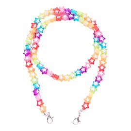 Maxtonser Kids Acrylic Rainbow Heart Beaded Chain Face Holder Lanyard Eyeglass Anti-Lost Strap Necklace String A