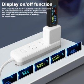 Jadeshay USB C Tester, 4.5-36 V USB Tester Multimeter Type C Voltage Tester Voltmeter Ammeter Digital USB Current Meter Multi-function Meter (Type-C Port)