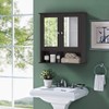 Byroce Wall Bathroom Storage Cabinet, Large, Brown