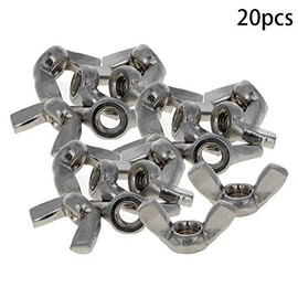 MroMax M5 - Tuercas de mariposa de acero inoxidable 201 tuercas de ala plateadas con giro a mano para apretar las orejas, tuercas de ala, 20 piezas para decoración mecánica electrónica de muebles