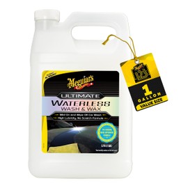 Meguiar's Ultimate Waterless Wash & Wax, Scratch-Free Waterless Car Cleaning Spray That Makes Detailing Quick and Easy, 2-in-1 Cleaner and Protection to Help Your Ride Shine, 1 Gallon (128 Oz)