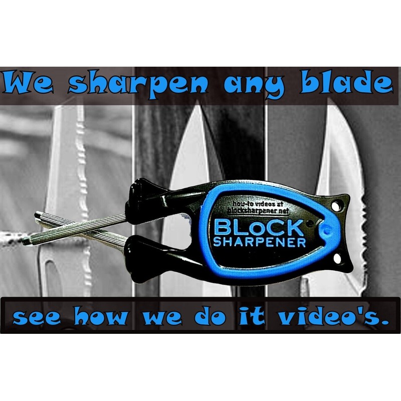 Block knife sharpener- 2 Sharpening Steels- for Honing =Chef rods+