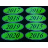 EZ Lettering Chartreuse Car Dealer Windshield Oval Model Year Stickers 8 packs