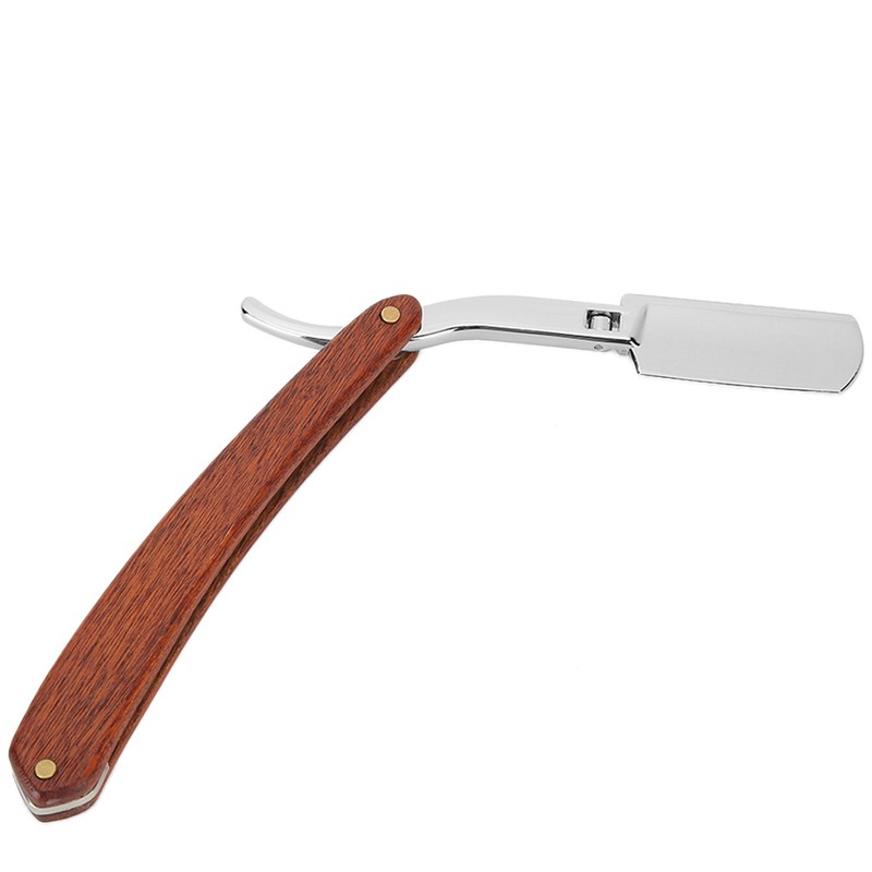 Manual Razor Professional Men Male Wooden Handle Folding Shaver Blade