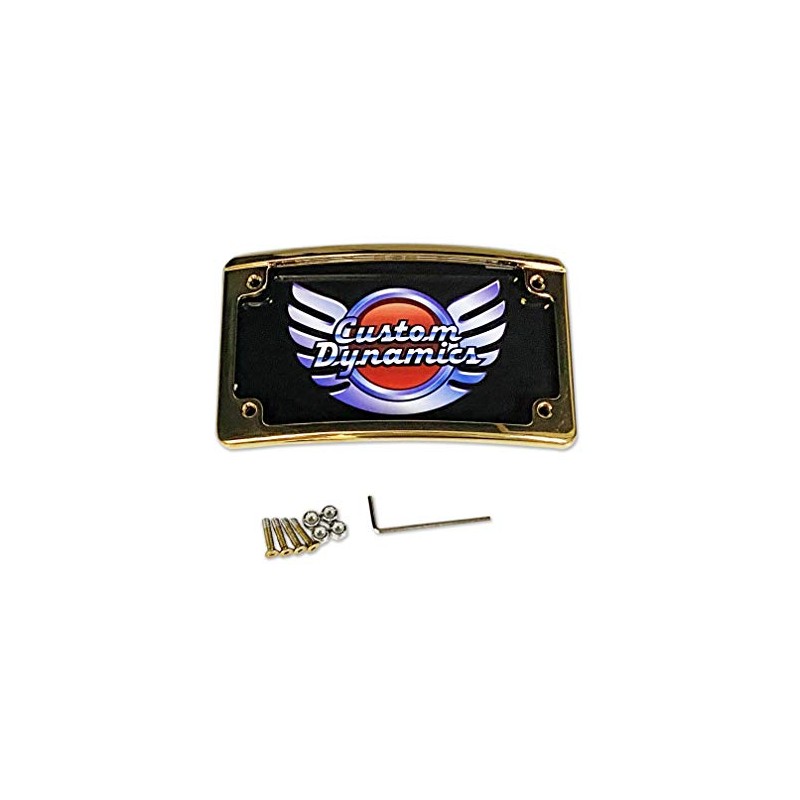 Custom Dynamics Limited Edition Gold Radius Motorcycle Plate Frame with