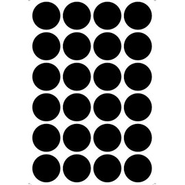 Wallies Peel and Stick Black Chalkboard Dots, Set of 24