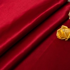 Satin Fabric by The Yard ，60 Inch Wide ，Soft Charmeuse Silk Satin Fabrics for Sewing,Wedding Dress,DIY Craftings, Costumes,Draping,Table Runner,Cloth Napkins (Burgundy, 5yard)