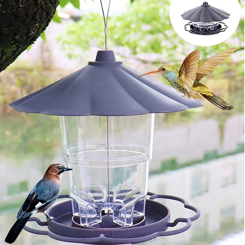 Hanging Bird Feeder with Stand, Weatherproof, Hanging Bird Feeder, High