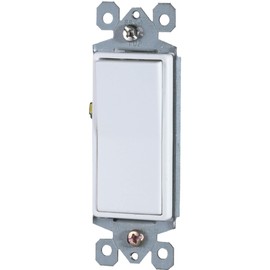 Faith 3-Way Decorator Paddle Wall Light Switch, 15A 120/277V, On/Off Rocker, White