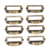 LXZ 8 PCs Antique Brass Card Holder Drawer Pull/Label Tag