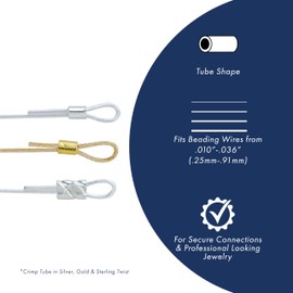 Beadalon Crimp Tubes, Size #3, Silver Plated, 1.5 g, Approx. 51 pc