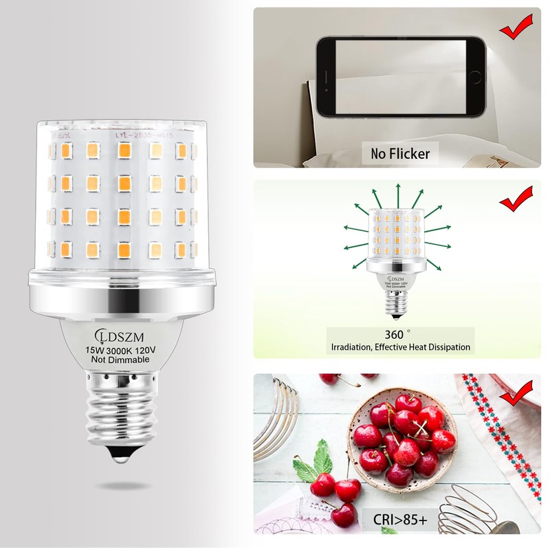 E17 Super Bright LED Bulb,15W Intermediate E17 Base LED G14
