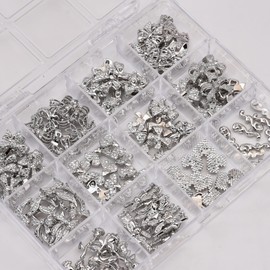 120pcs 12 Styles Black Metal Nail Charms Nail Bows Crushed Rabbit 3D Heart Rose Flower Studs Y2k Alloy Nail Decoration Rhinestone Jewelry for Acrylic Nails Art Kit Accessories Supplies