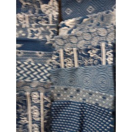 Da Gama Textiles Washed Indigo Fabric 28 Samples  Da Gama Textiles Varied Patterns 4-12 "x 15-36"