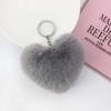 Soleebee Soft Artificial Rabbit Fur Keychain Love Heart Plush Key