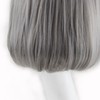 Bob Short Hair Wig Heat Resistant Synthetic Gray Breathable Fluffy